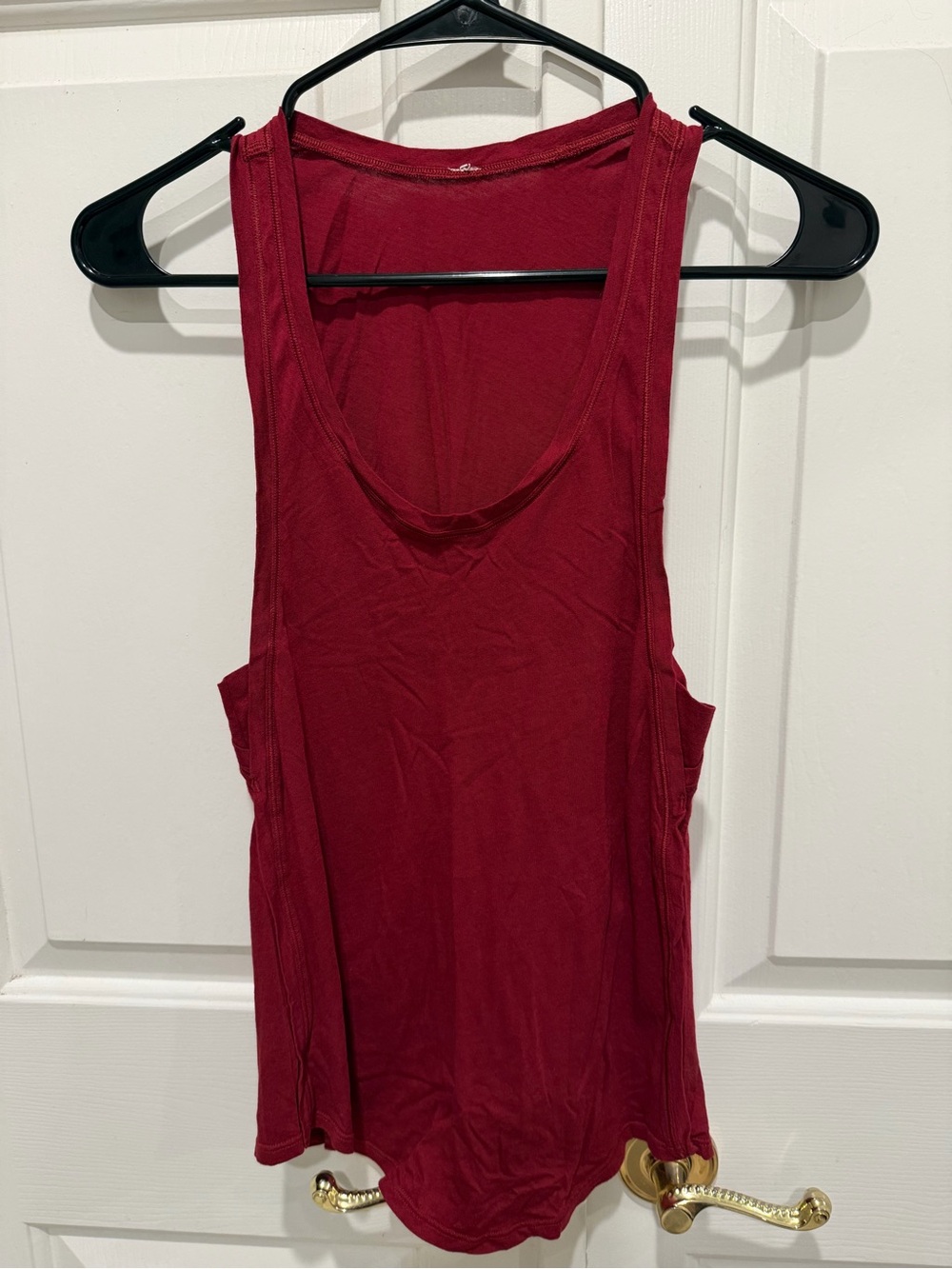 Lululemon women red soft cotton tank top size 2